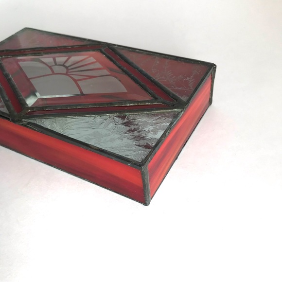 Vintage Stained Glass Jewelry Box - Picture 4 of 13